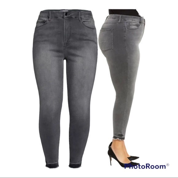 GOOD AMERICAN Jeans, Raw Hem Crop Skinny Jeans, size 20 - Picture 2 of 11